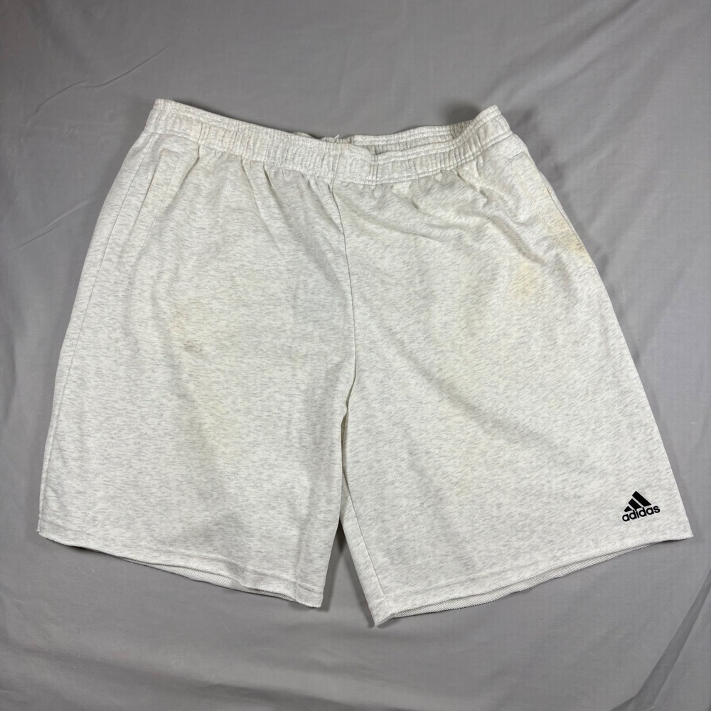 Adidas Essentials French Terry Shorts Mens 2XL Grey Heather BK7462 NWT Stains